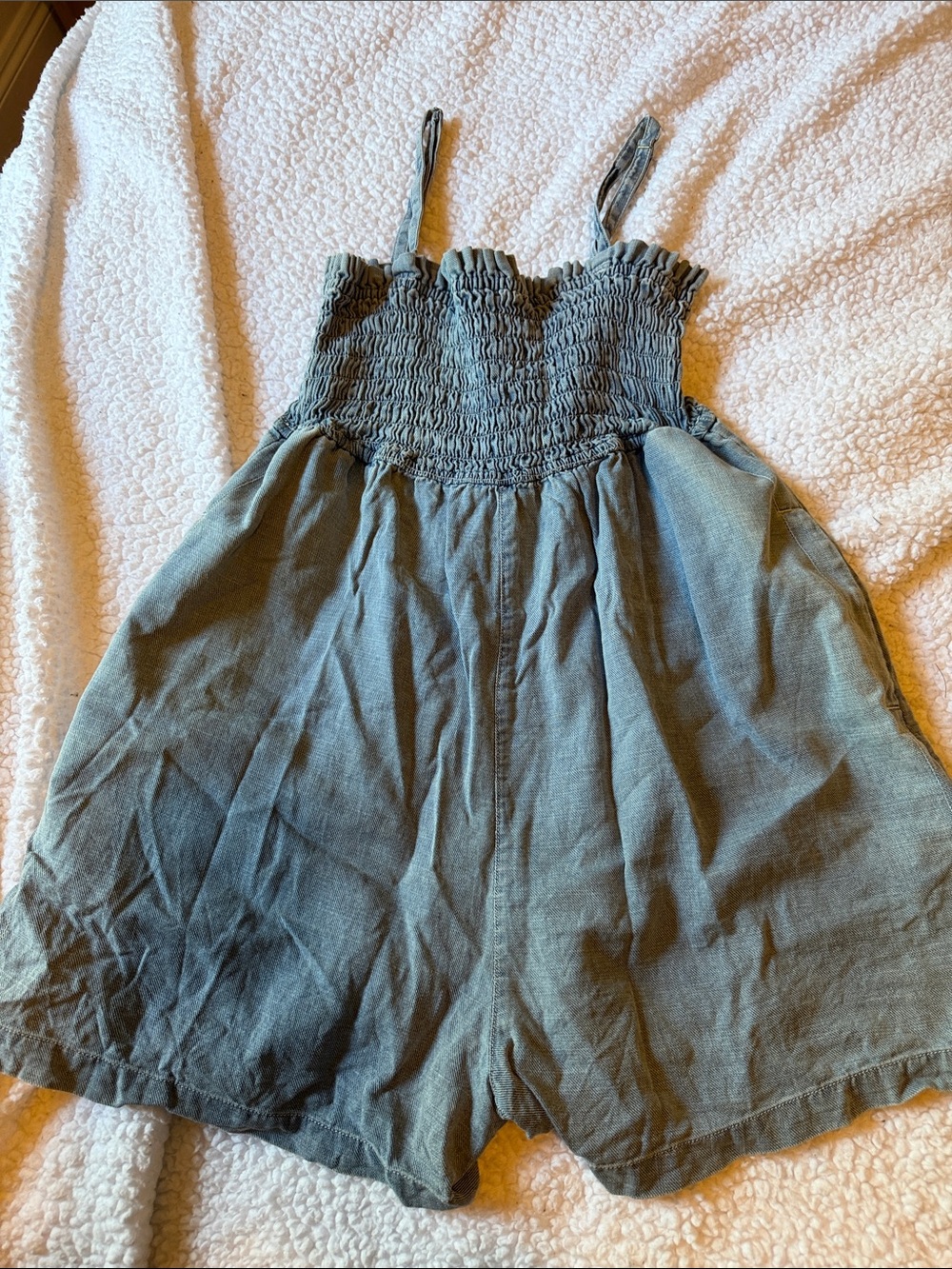 Pilcro Olive Green Smocked Romper